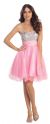 Main image of Strapless Sequins Bust Tulle Short Homecoming Party Dress